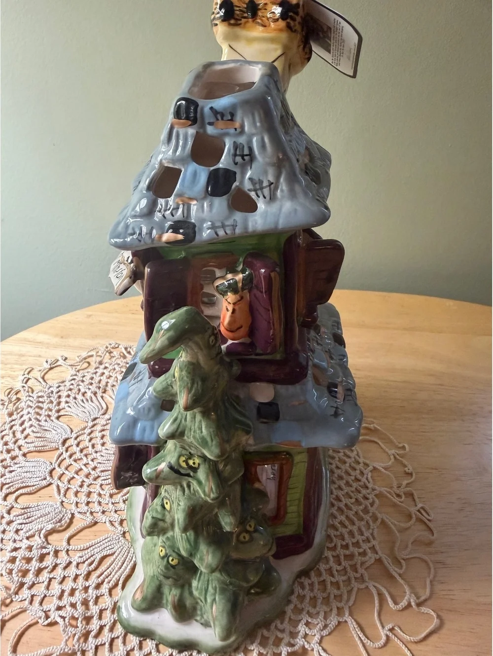 Blue Sky Clayworks Howlin' Mansion Halloween Ceramic Candle Holder